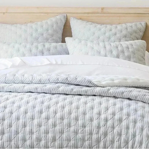 Pottery Barn Other - Pillow Cover New Carter Striped Quilted Pottery Barn Standard Size